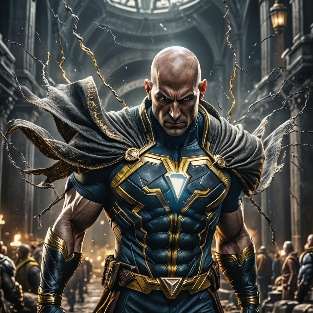 Hyperrealistic Black Adam Portrait in High Definition