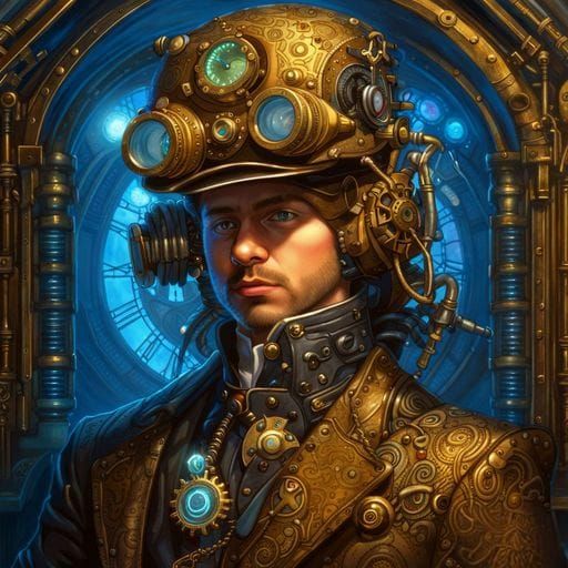 Man in Steampunk Suit with Ornate Details