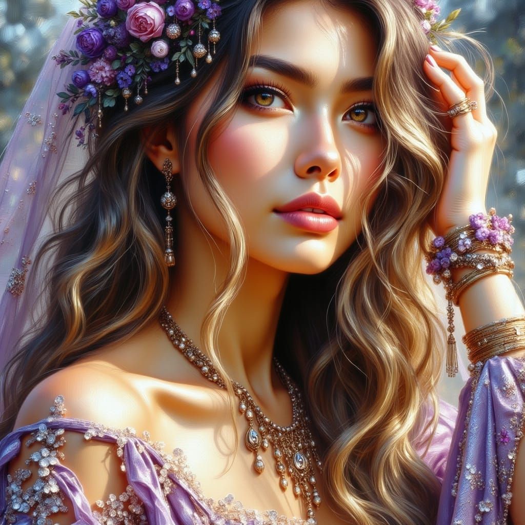 Ethereal Mermaid Wedding Gown Portrait as Digital Art
