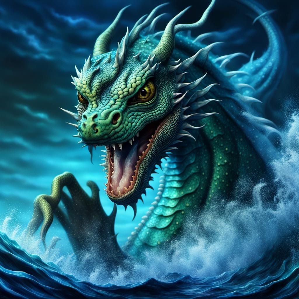 Surreal Chinese Water Dragon Emerges from the Sea