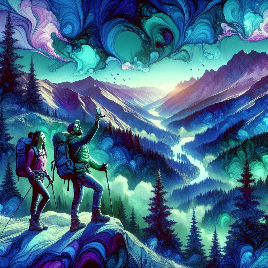 Teal and Purple Geocaching Adventure in Austria