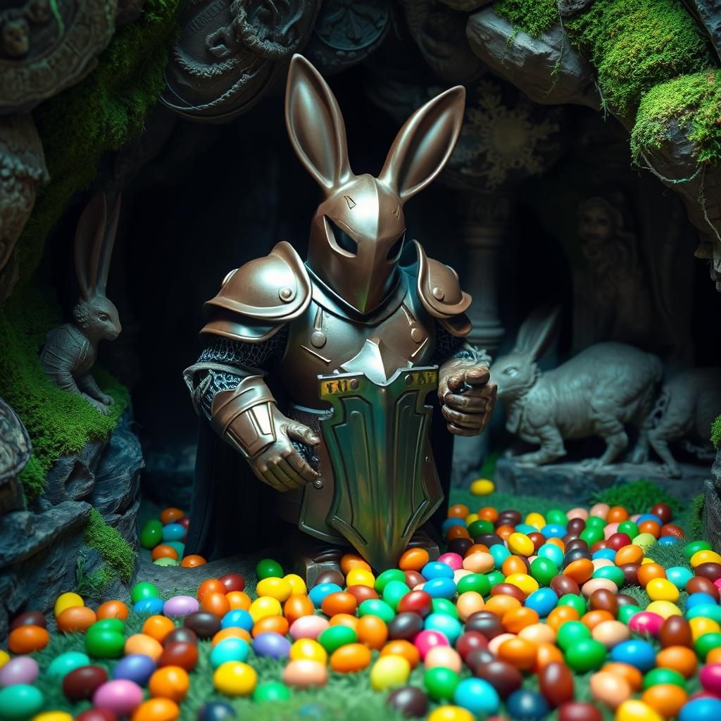 Chocolate Knight of the Easter Bunny Table