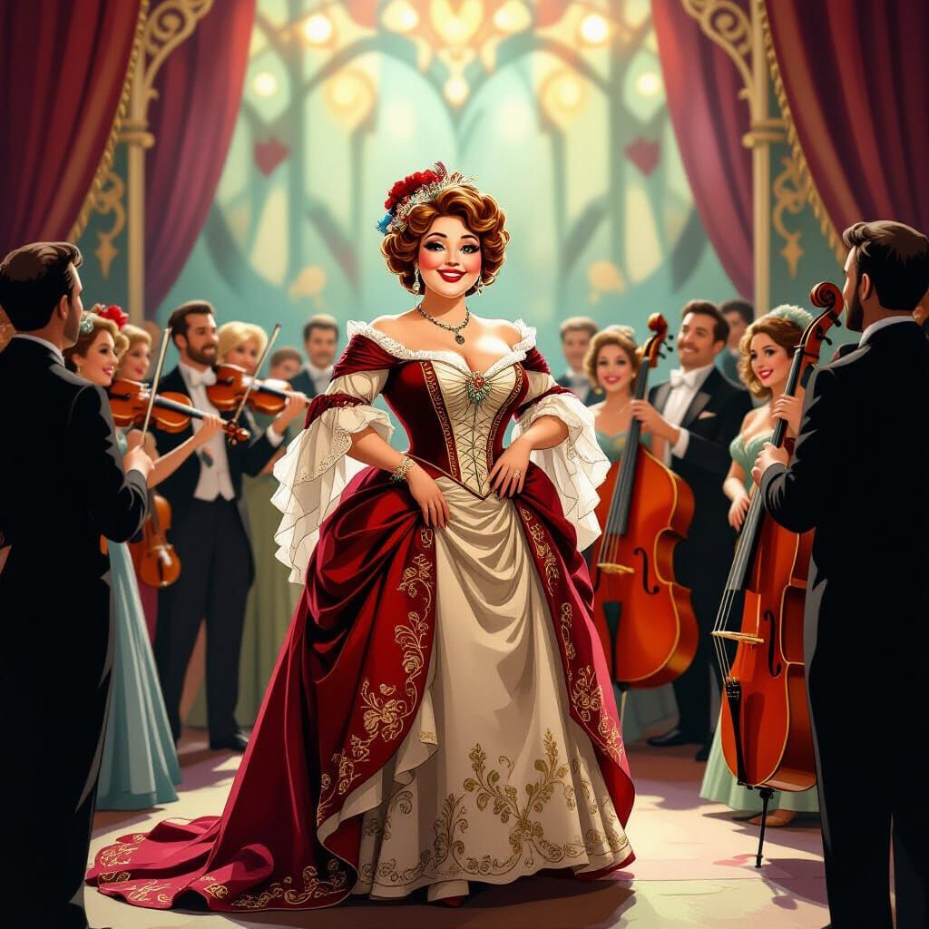 Robin Opera Singer Backstage in Art Nouveau Style