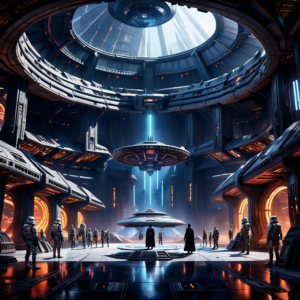 Interplanetary Dignitaries Gather in a Biomechanical Temple