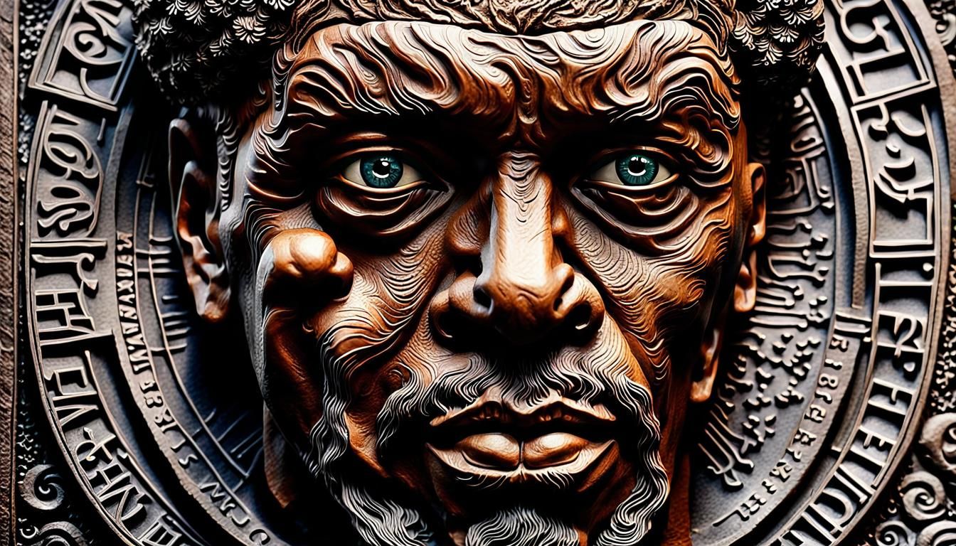 Samuel L. Jackson's head in bas-relief.