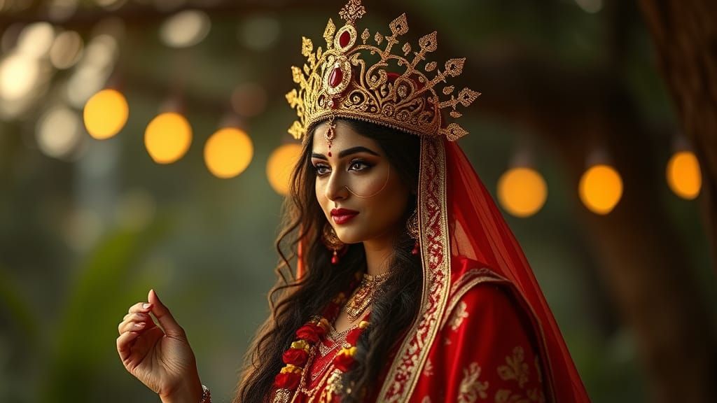 Surreal Goddess Ishara in Warm Natural Setting