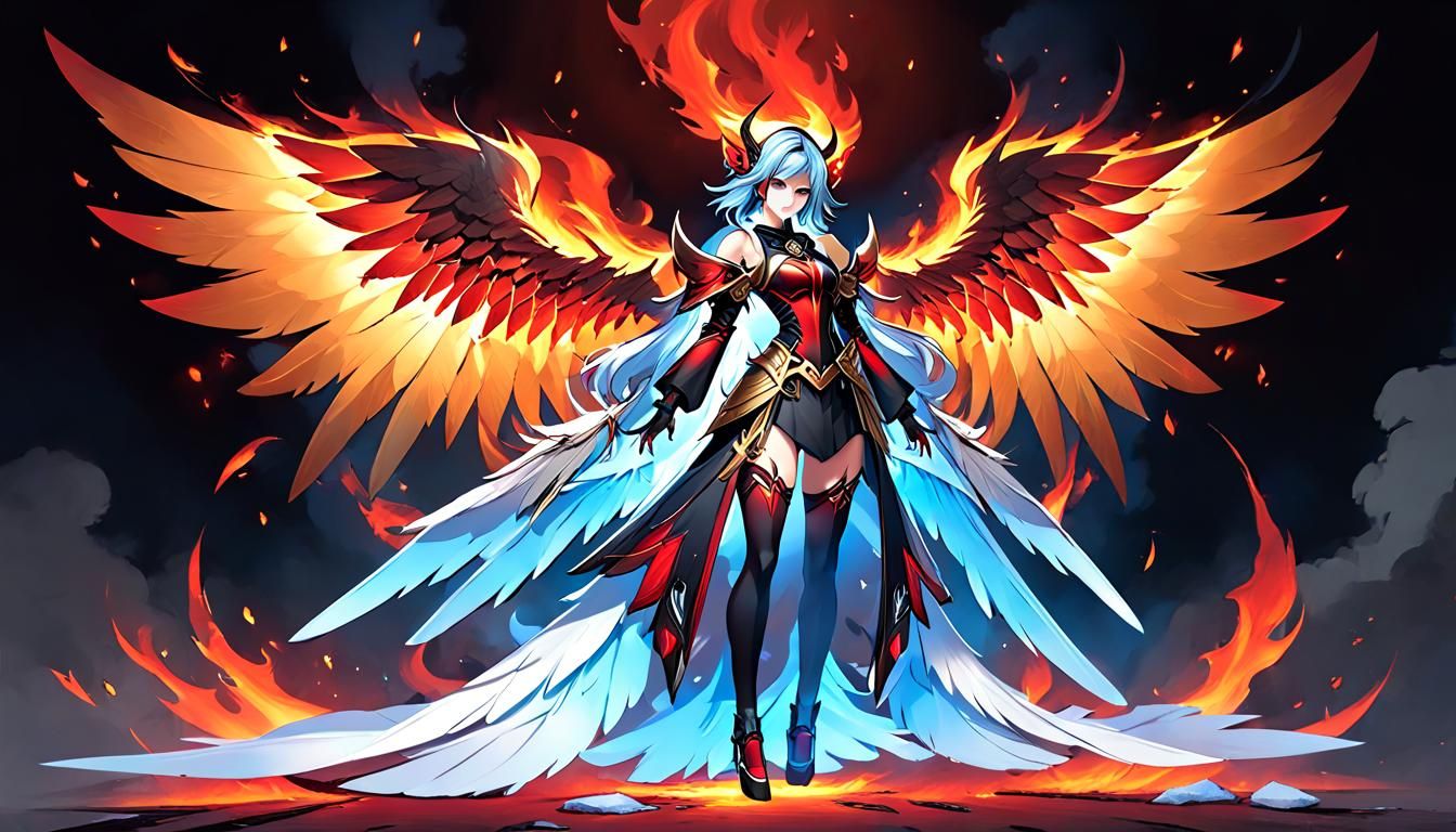 Nephalem: Balanced Angel and Demon in Digital Art