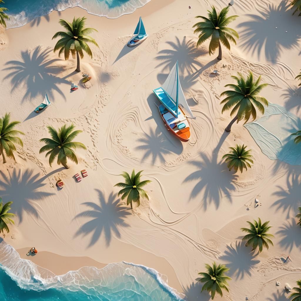 Beach Paradise in Pixar-Inspired 3D Art