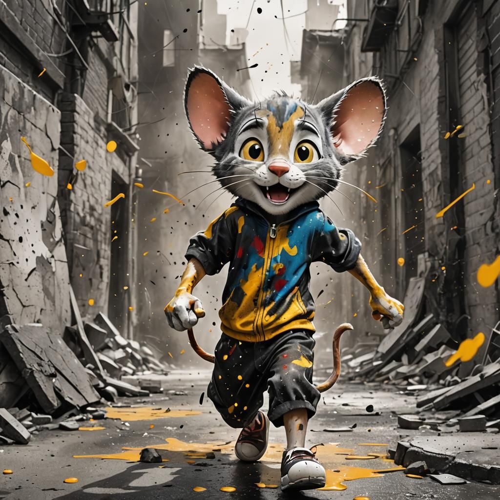 Boy as Tom: Black and White Watercolor Fantasy