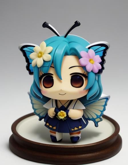 Anime Chibi Butterfly Fairy with Flowers