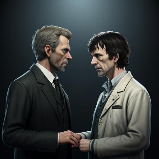 House and Holmes Debate: 3D Artstation Render