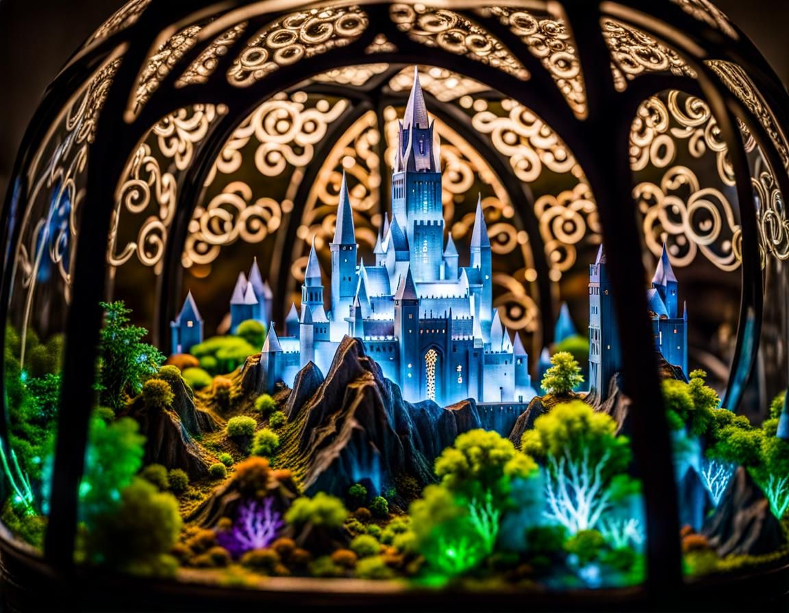 The White City of Minas Tirith Terrarium from the Lord of the Rings