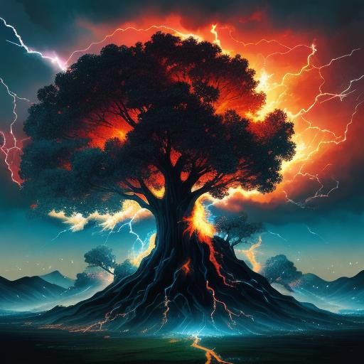 Tree on Fire After Lightning Strike, Manga Scan