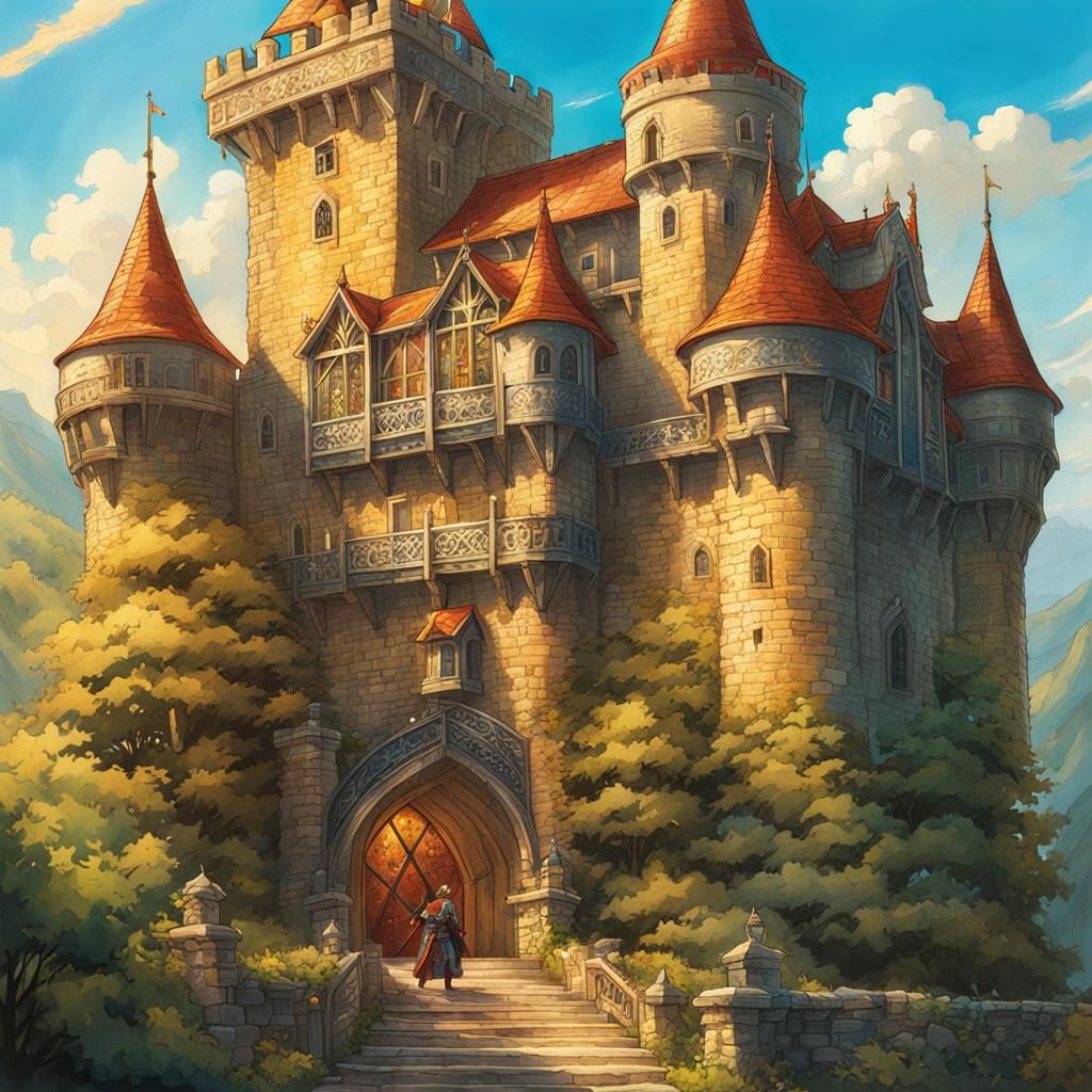 Anime Paladin at Castle, DiTerlizzi Style