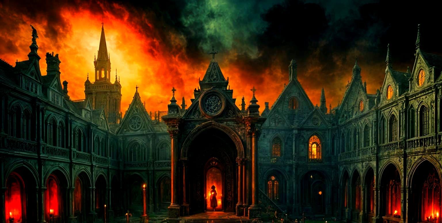 Lovecraftian Gothic Art Inspired by Bosch's Garden