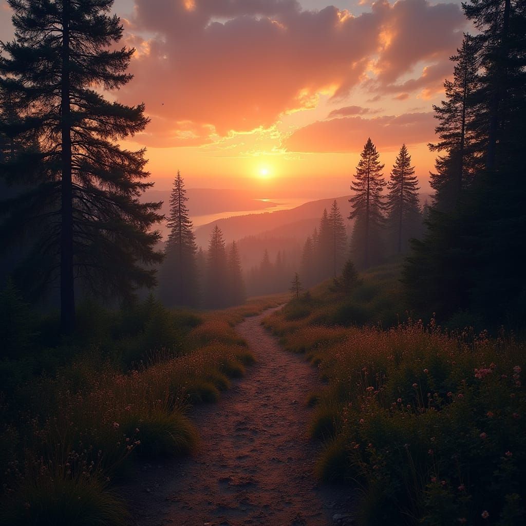 Surreal Sunset Hike in Vibrant Colors