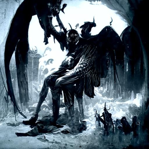 Lucifer Morningstar in Dark Engraving Style