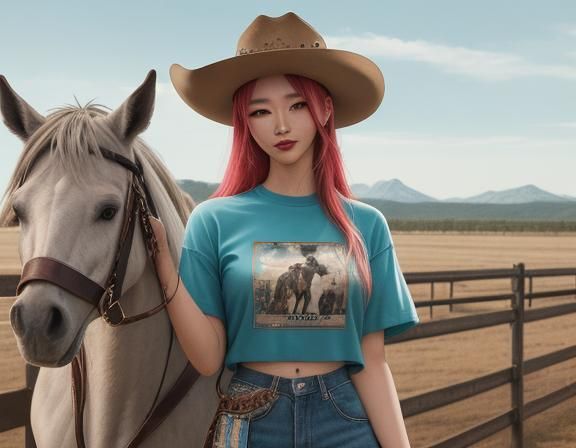 Gen Z Rancher and Horse: A Heartwarming Portrait