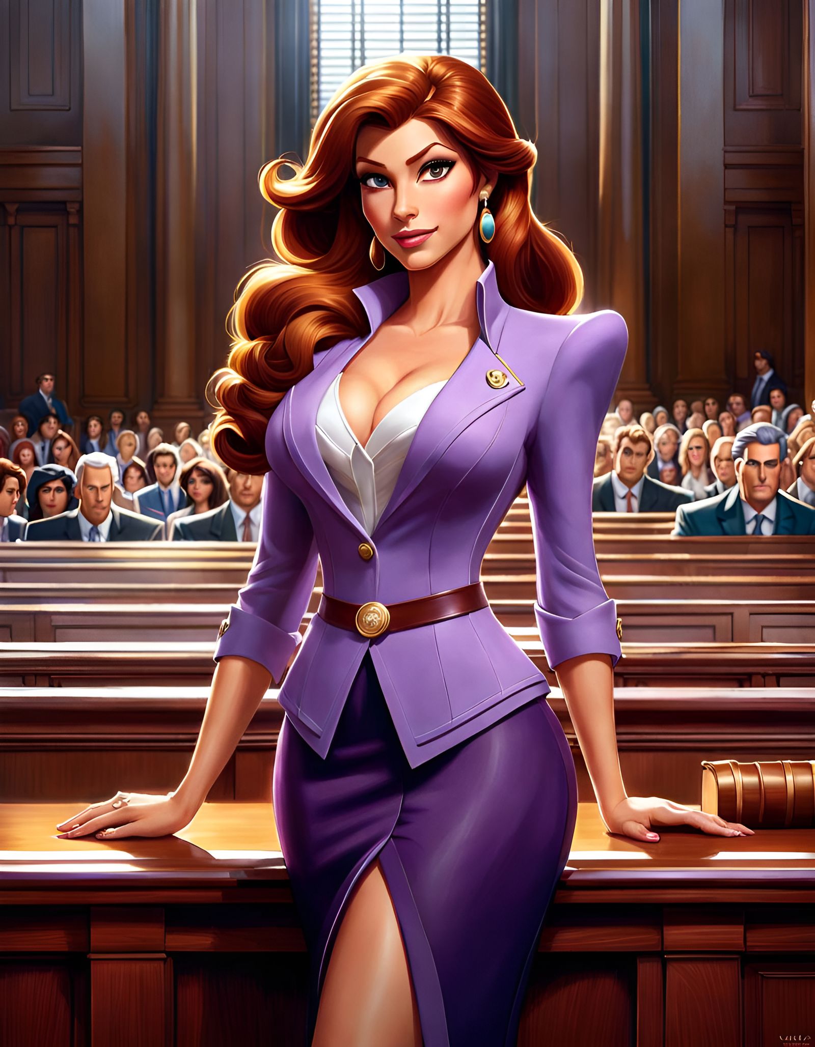 Modern Princess Megara as Lawyer: Hyperrealistic 8k