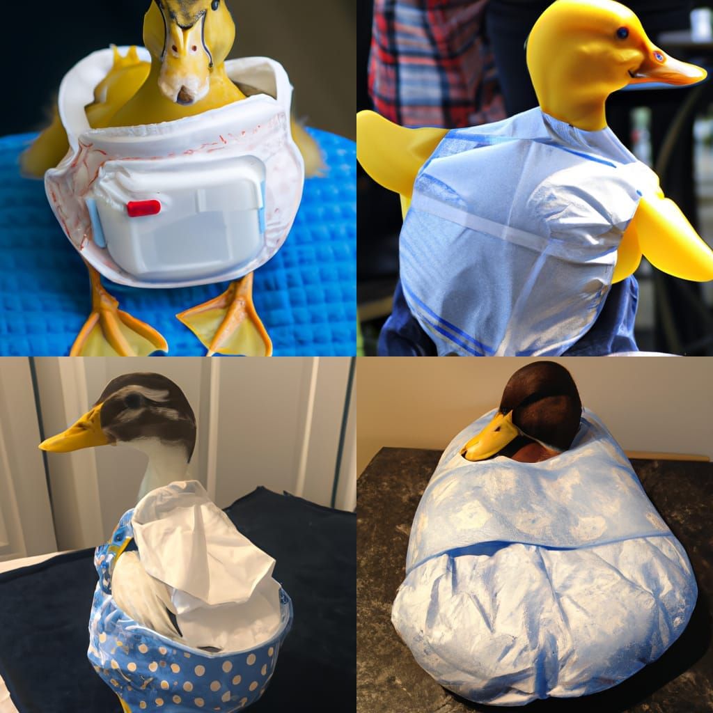Duck Wearing a Diaper