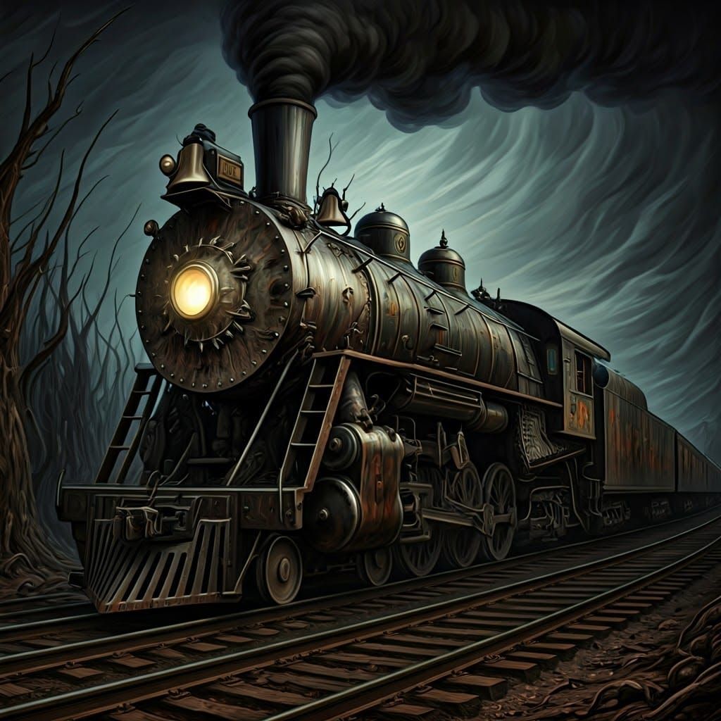 A Dark and Ominous Hellish Locomotive
