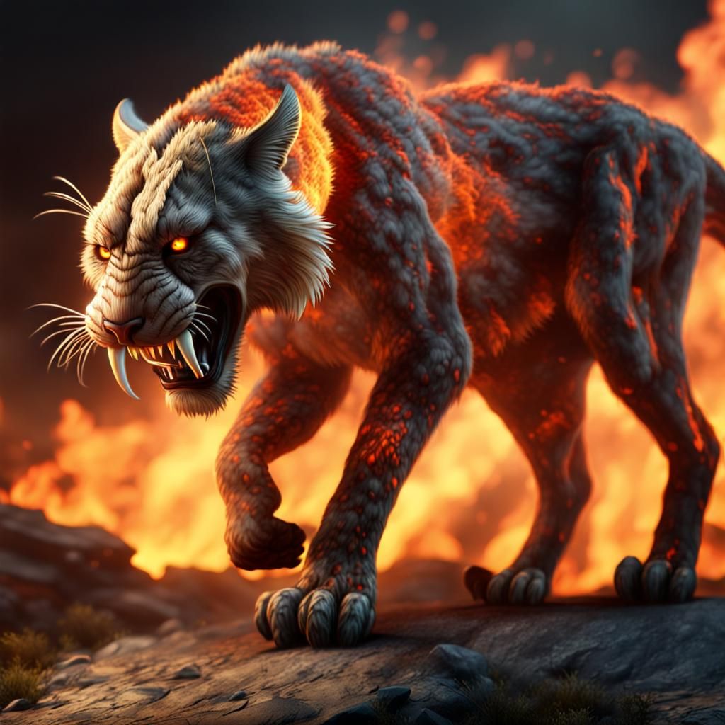 Fiery saber tooth cats