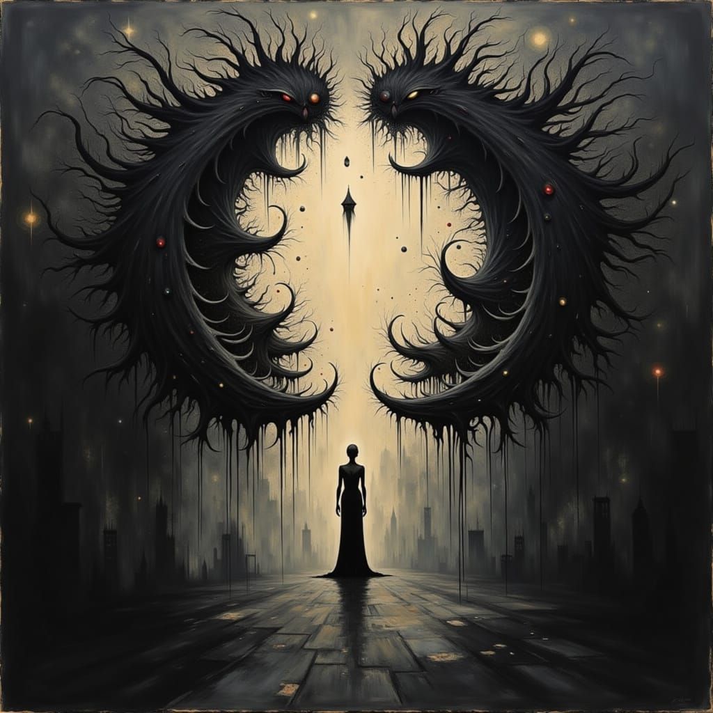 Abstract Surrealism: Hope Emerging from Shadows