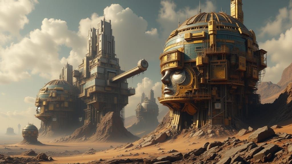 Exoplanet Terraforming Machines in Cinematic 3D