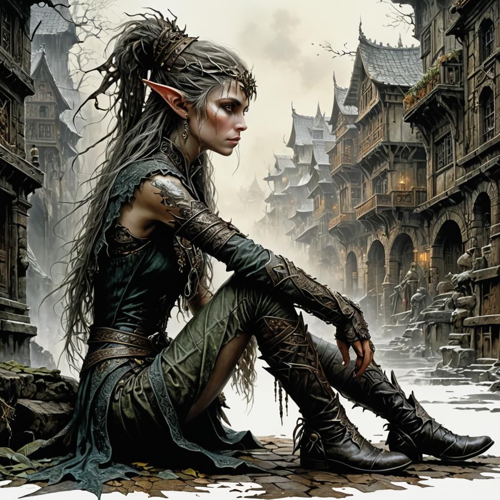 Gorgeous Elf Portrait in Hyperrealistic Style