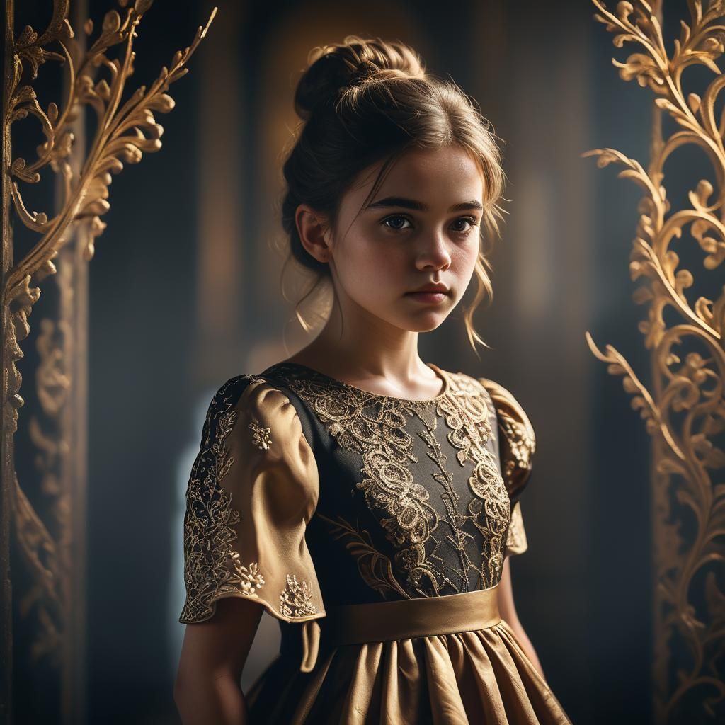 Young Girl in Elegant, Moody Portrait Photography