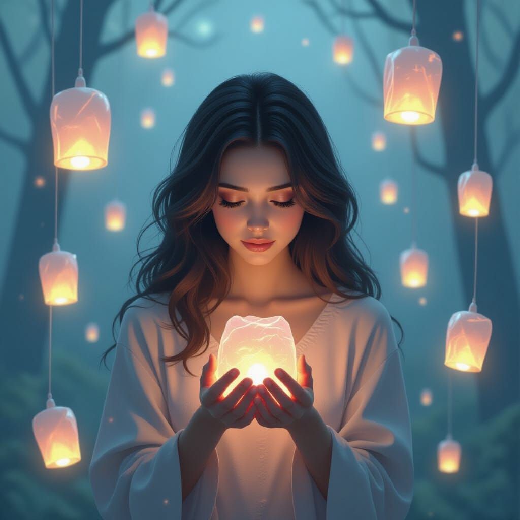 Velith Surrounded by Ethereal Griefshards in Digital Paintin...