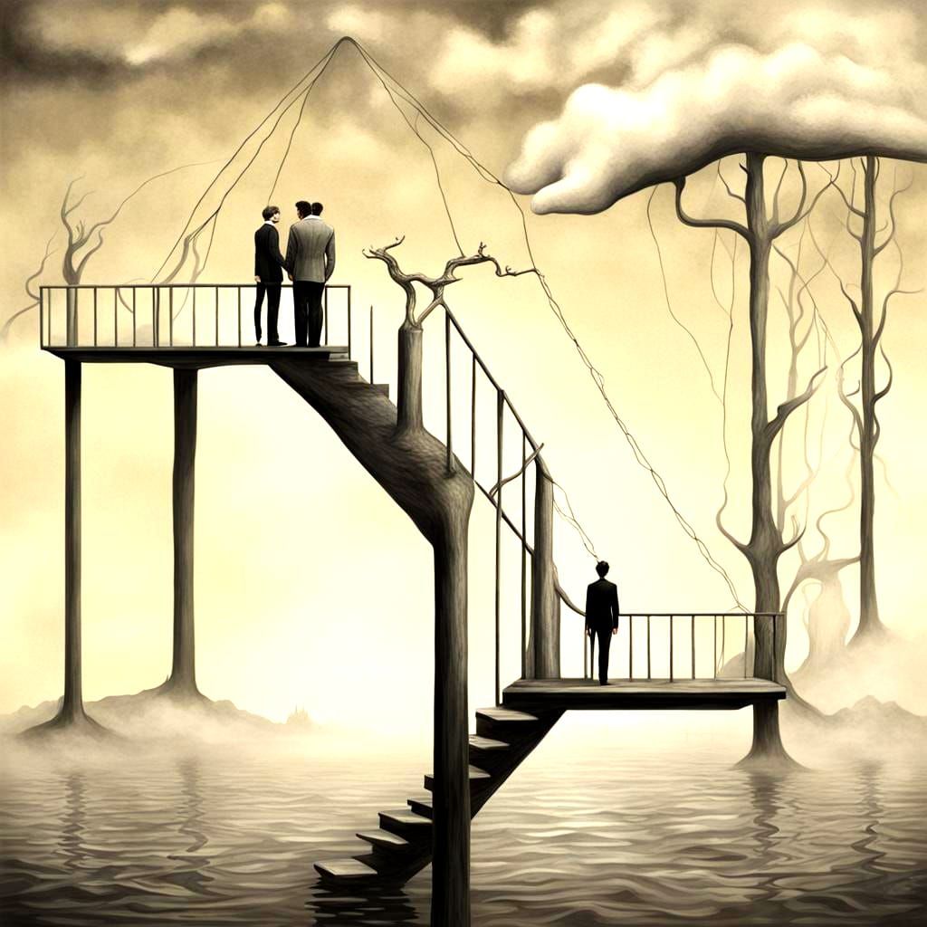 Surreal Exploration of Disconnection and Reunion