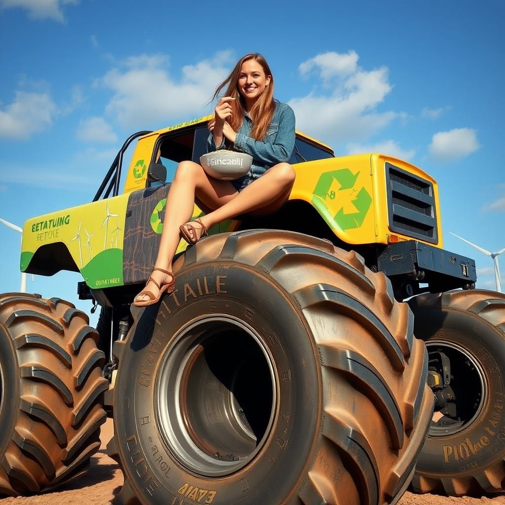 Greta Thunberg on Eco-Friendly Monster Truck