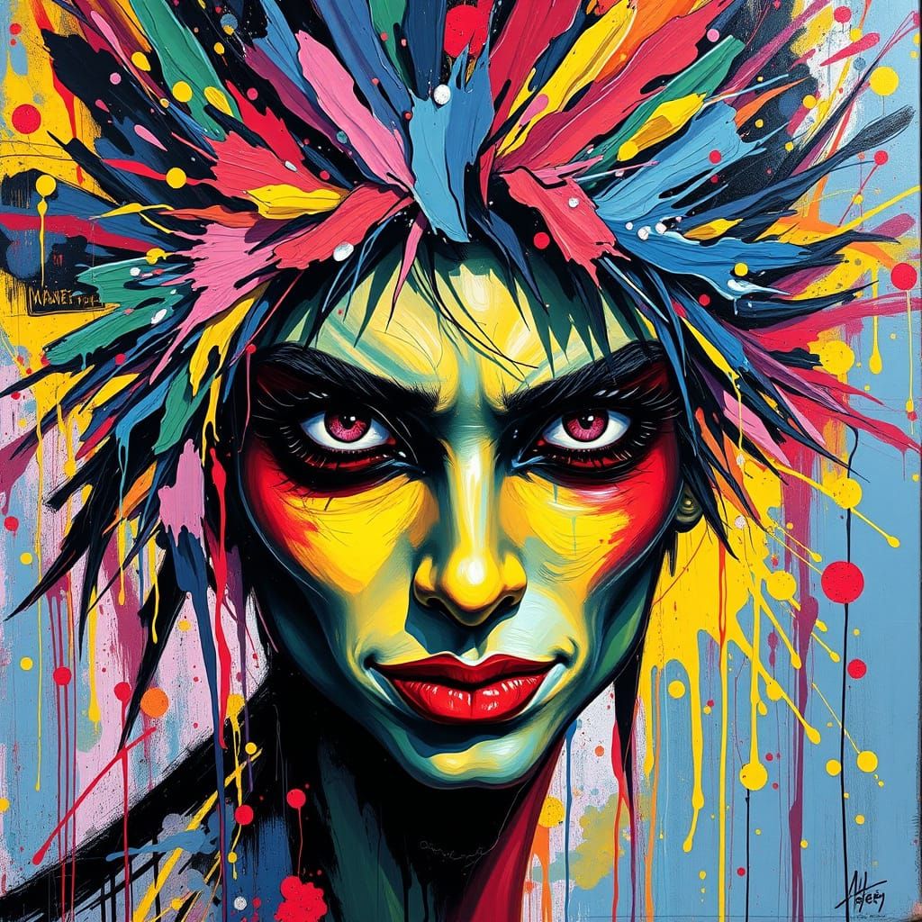Vibrant Graffiti Art in Wild Fauvist Style