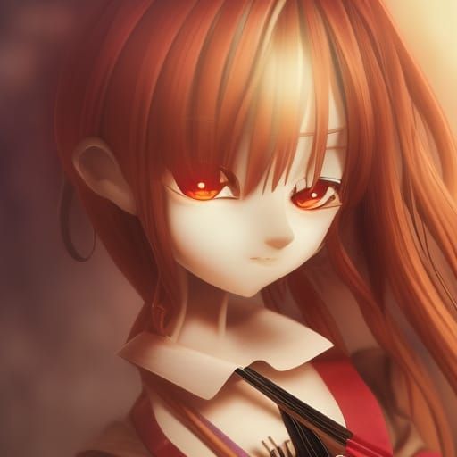 Detailed Wooden Puppet in Anime Style