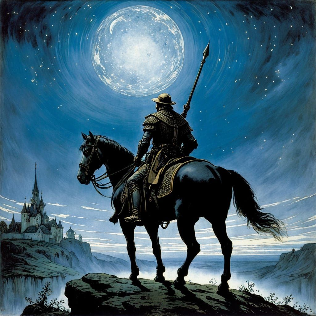 Paladin Under Starlit Night