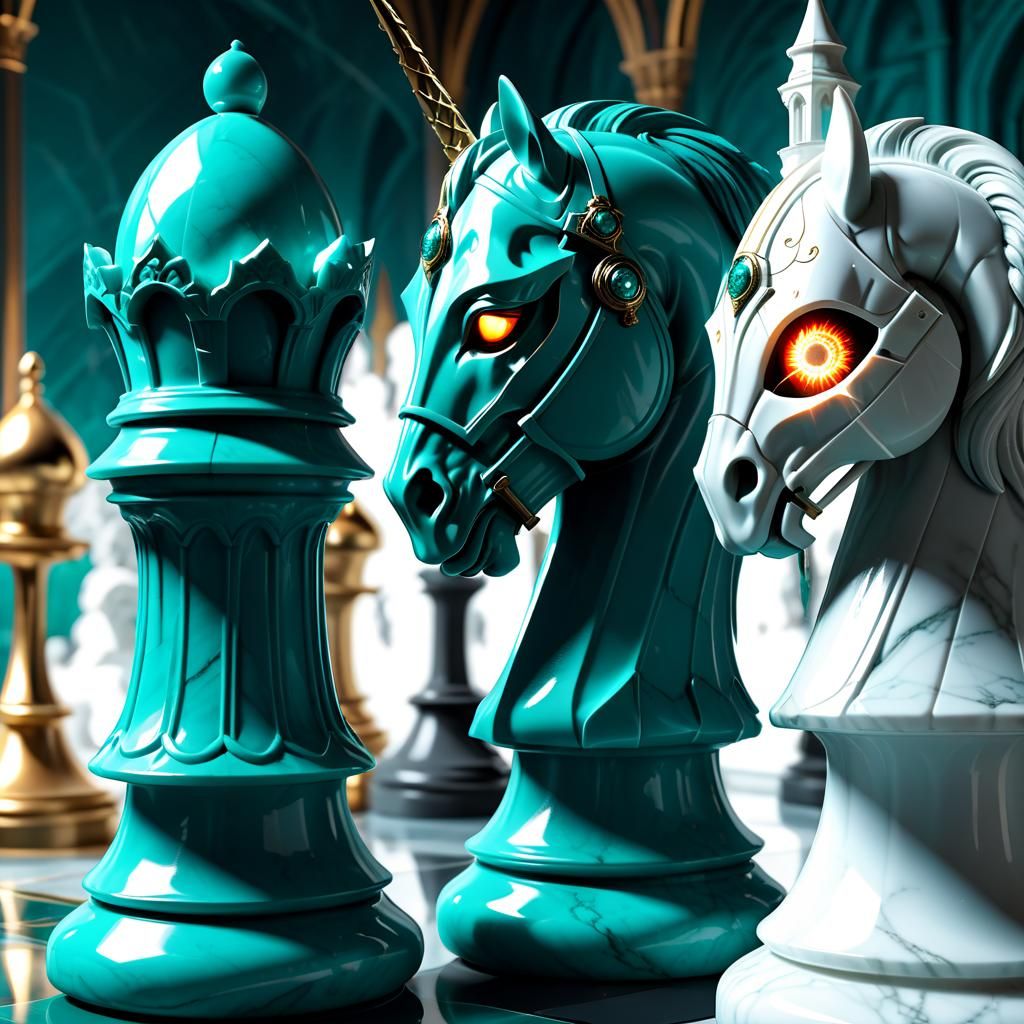Chess Game Concept Art in Hyperdetailed Style