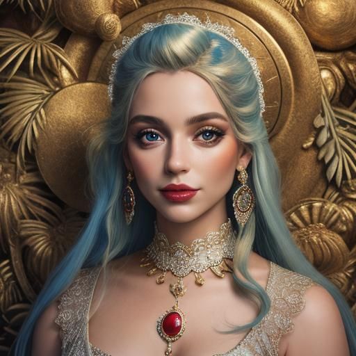 Expressive Portrait in Oil with Patchwork Textures