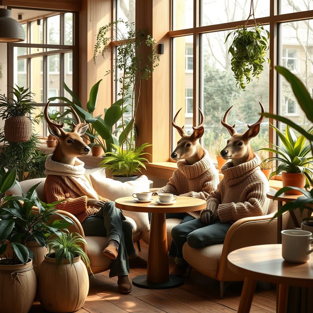 Cozy Woodland Café in Scandinavian Style
