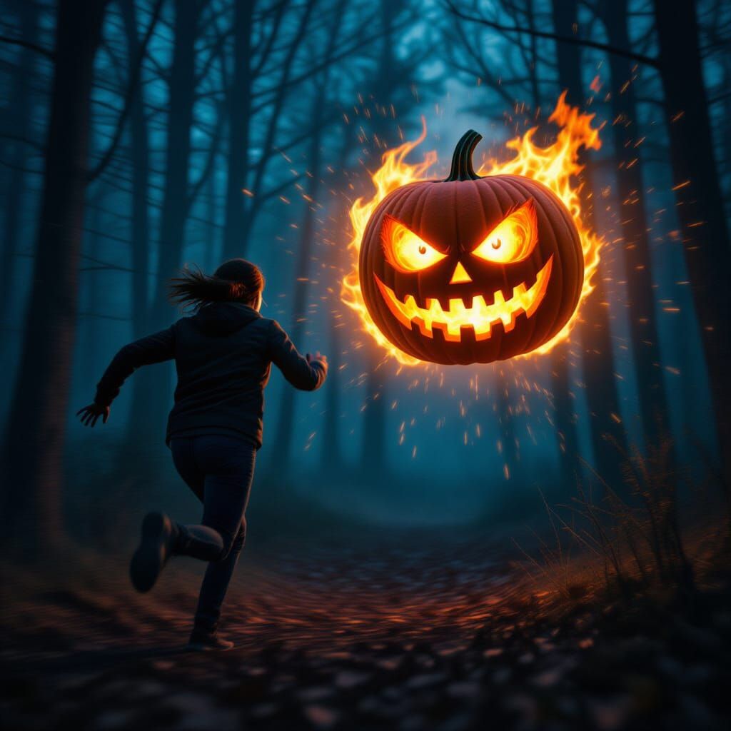 runnin' away from flamin' pumpkin