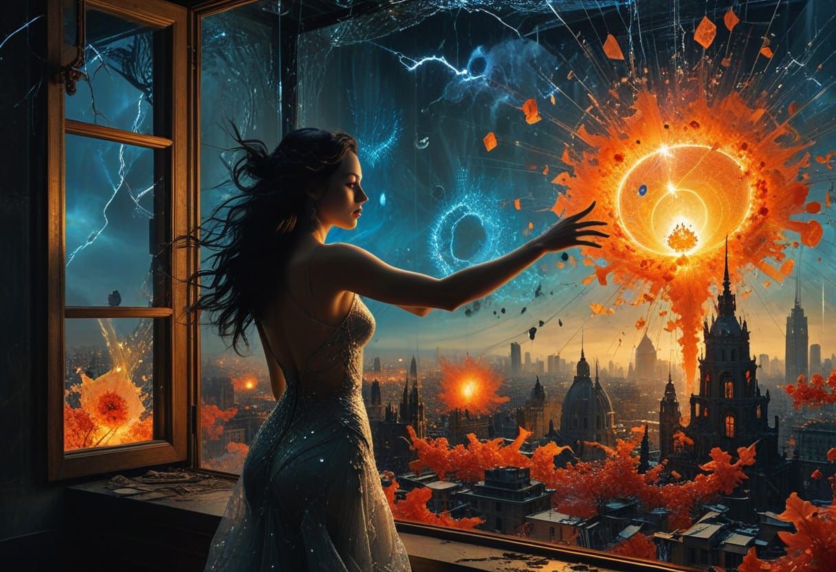 urbex grafitto Trompe l'oeil fractious squazoodling 3D recursive geometric math art resined acrylic   subtly shifting li...