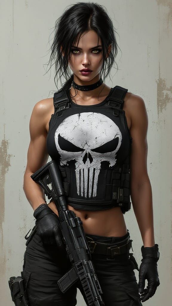Cyberpunk Female Warrior in Tactical Gear