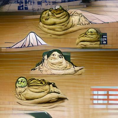 Anime Style Jabba the Hutt Illustration