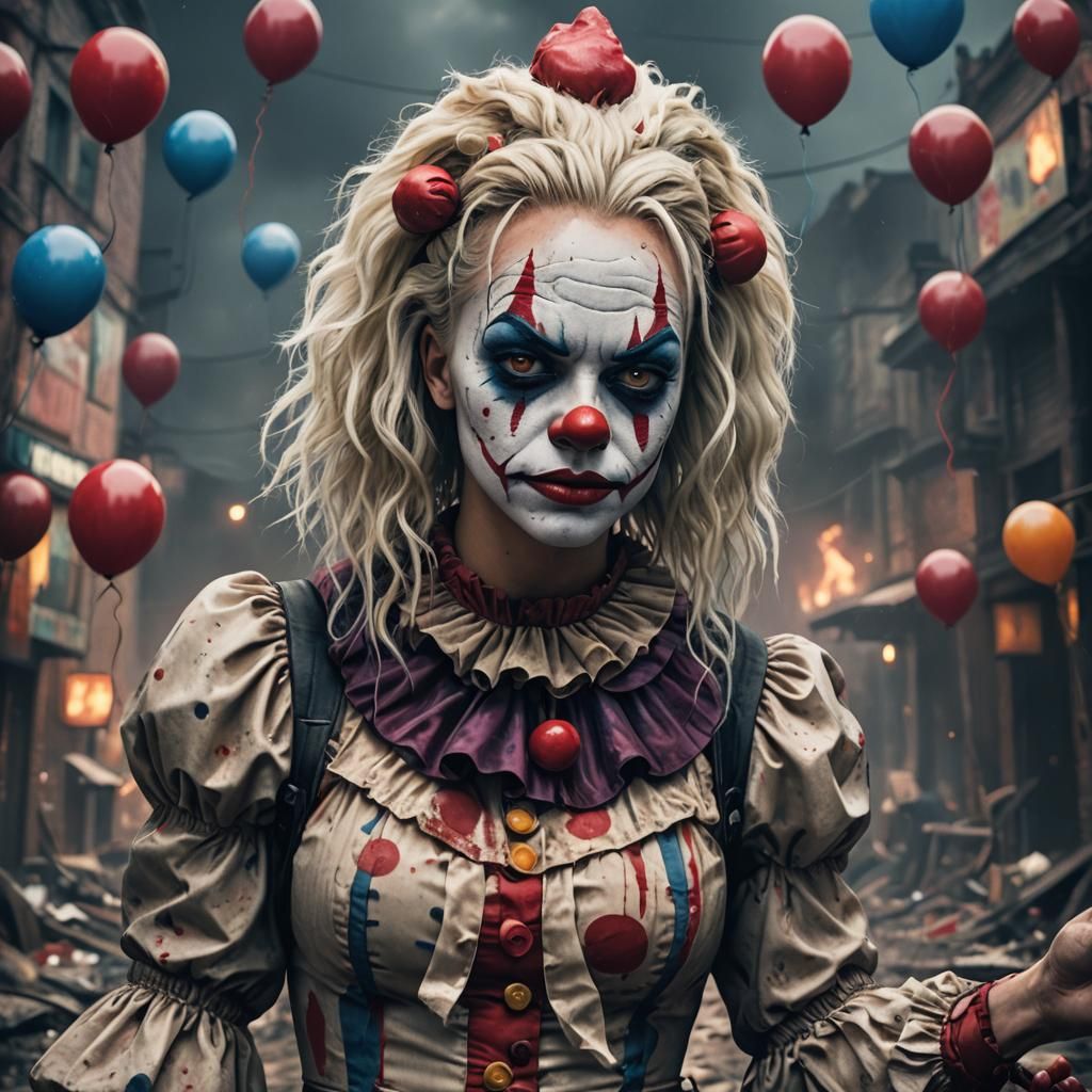 Liv Morgan as a Killer Clown, Detailed Painting