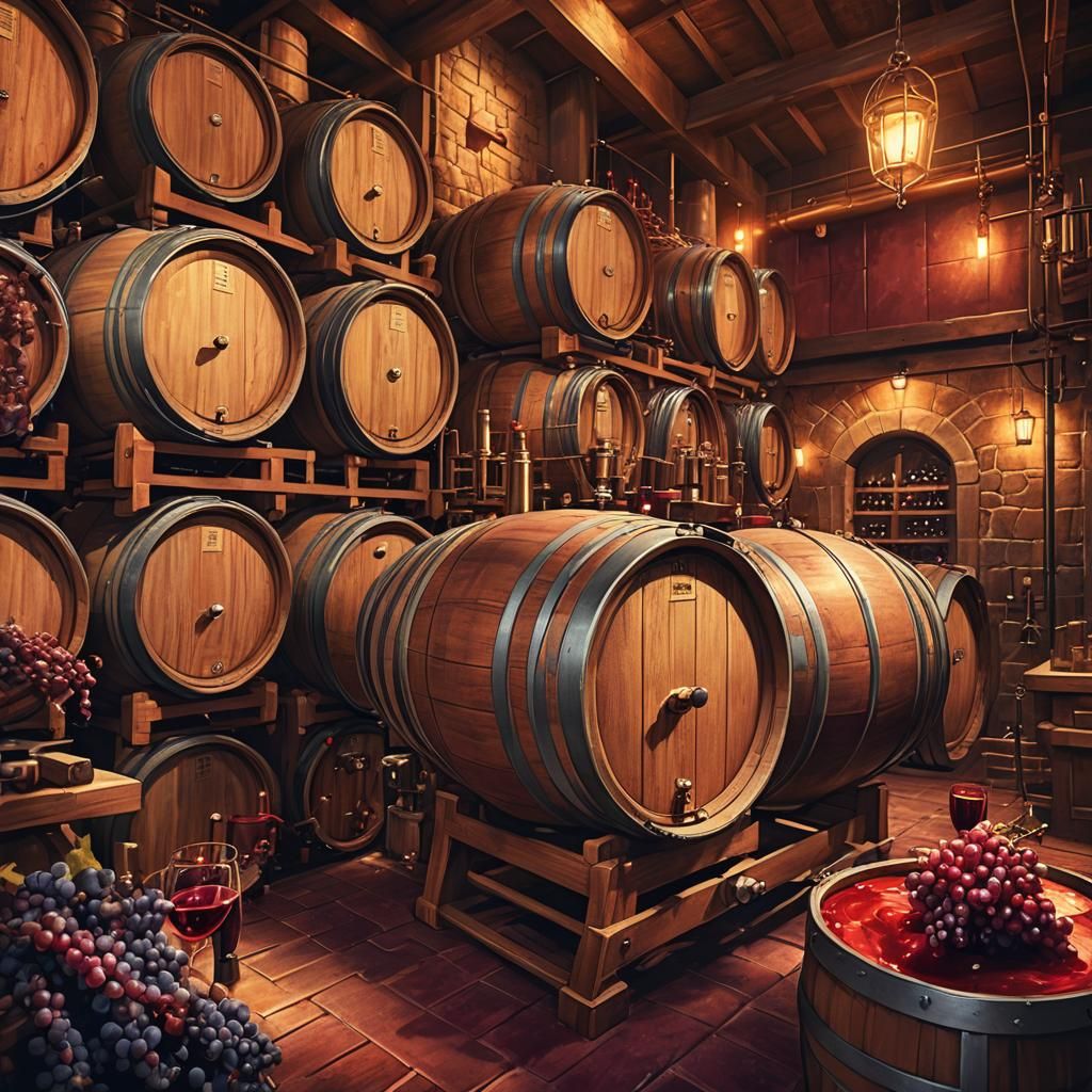 Fantastical Wine Machine in Luxurious Vineyard Cellar