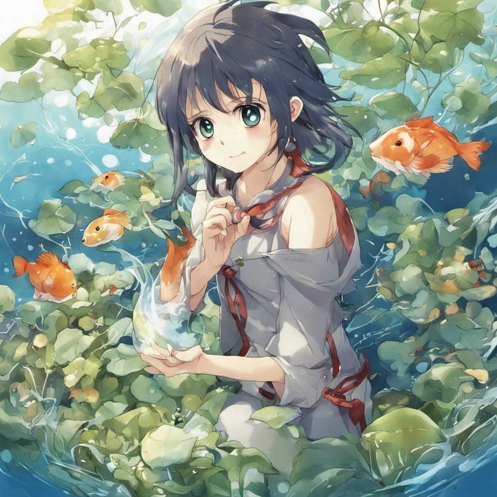 Guppy and Seedling in Anime Style