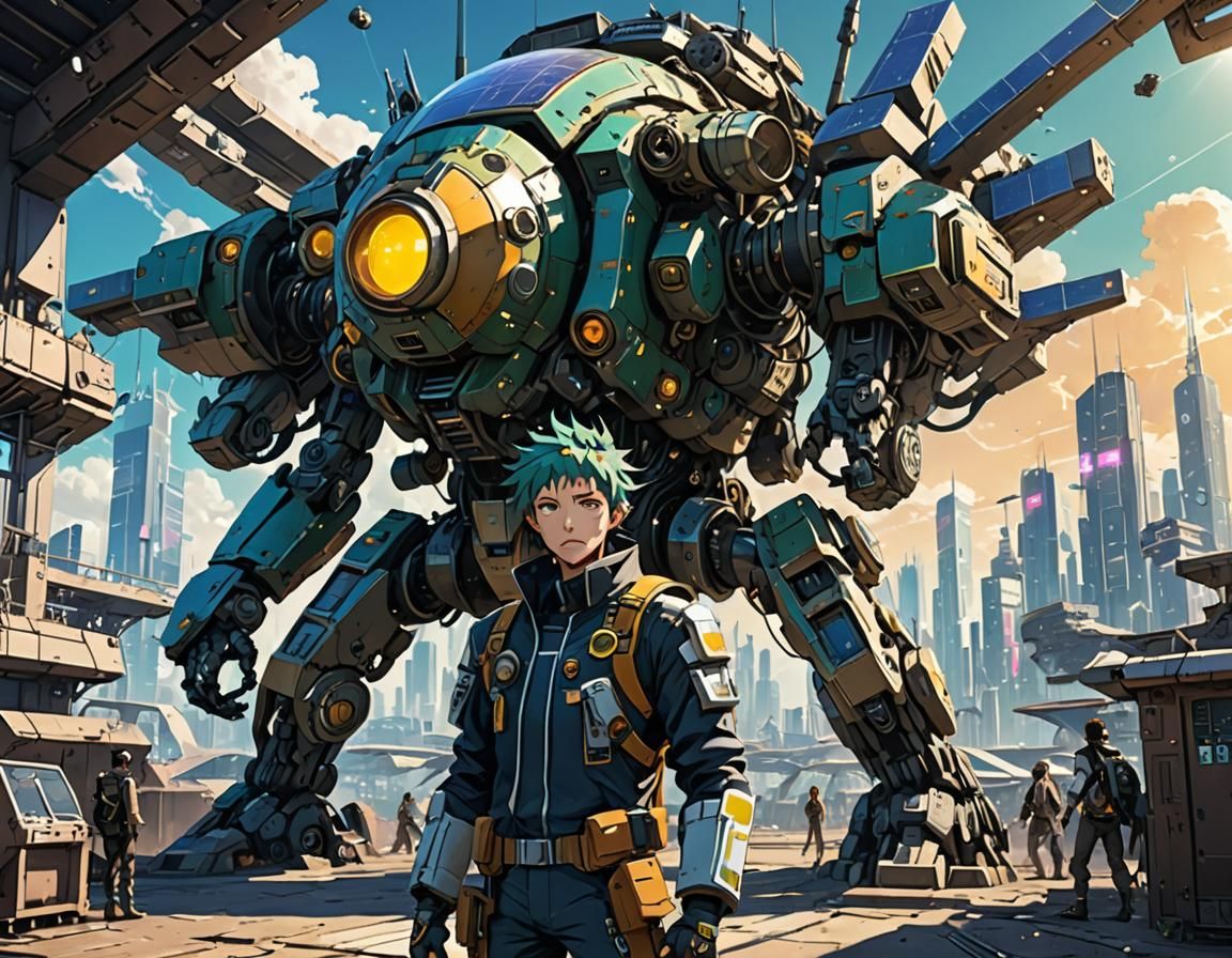 Sci-Fi Solarpunk Cityscape in Anime Style