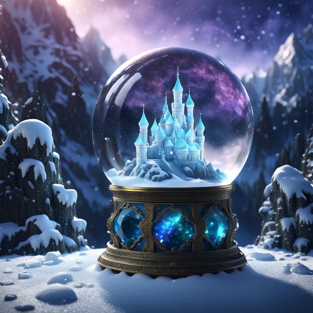 Crystal Snow Globe: Detailed Matte Painting