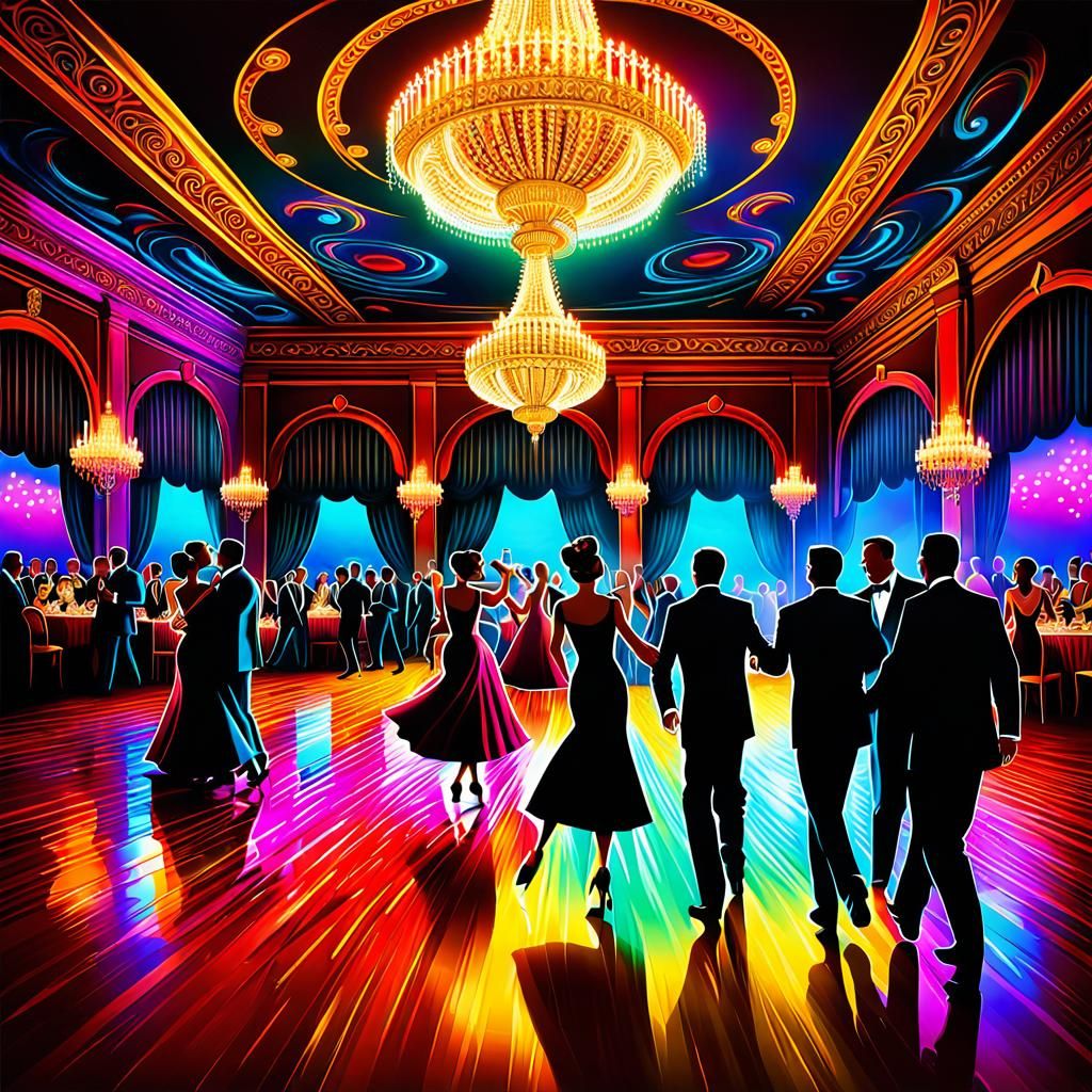 Razzmatazz Ballroom: A Colorful Celebration in Airbrush Art