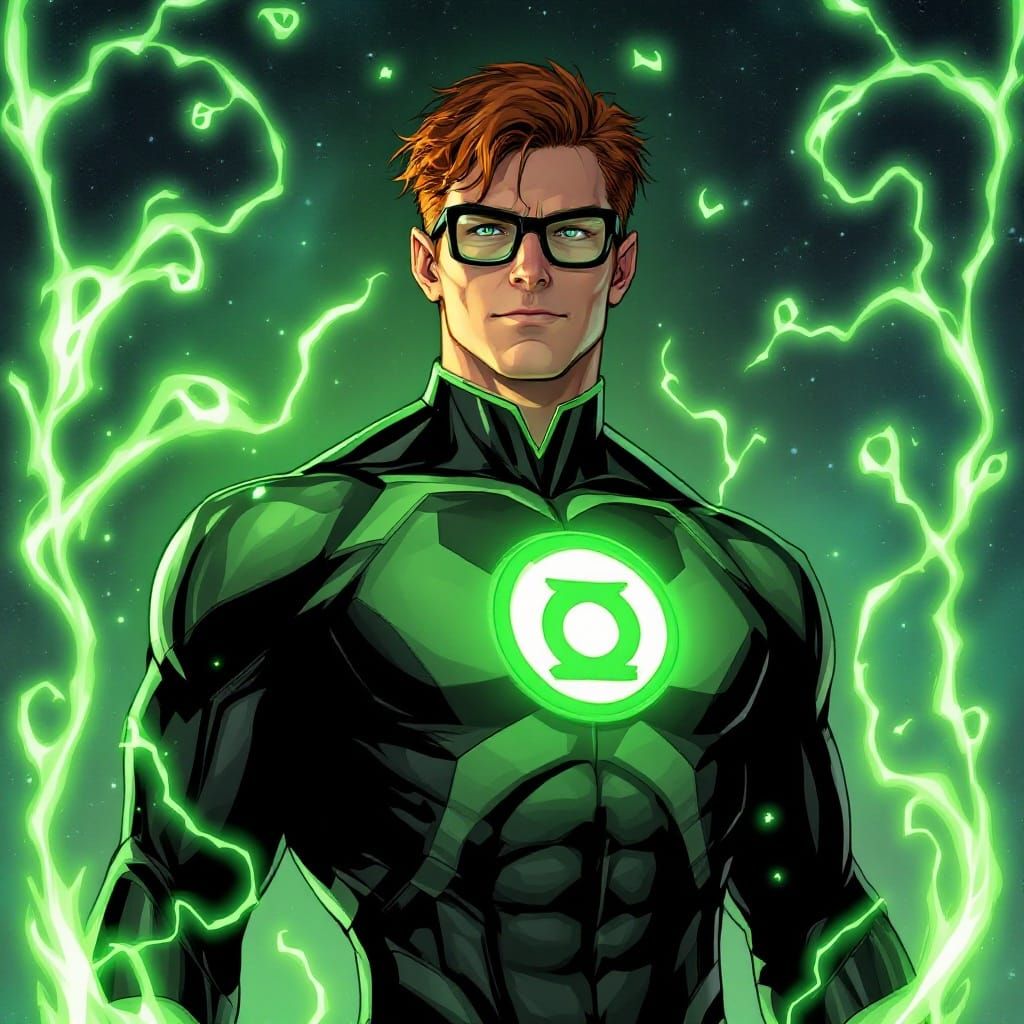 Towering Elven Green Lantern Embodies Cosmic Power
